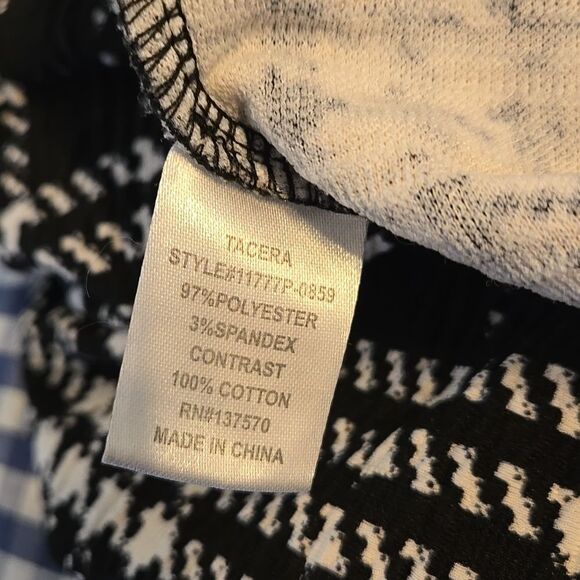Tacera Plaid Black and White Collared Office Dress - Picture 7 of 7